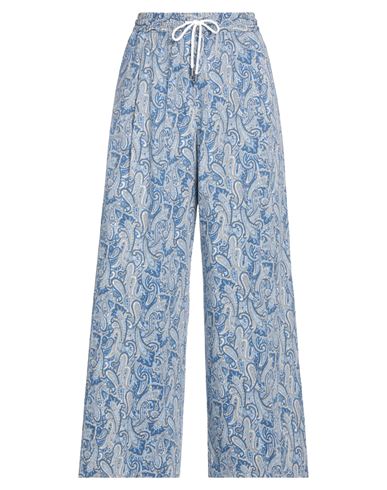 Berwich Woman Pants Blue Size 6 Cotton, Elastane