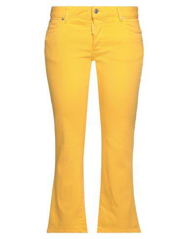 Dsquared2 Woman Jeans Yellow Size 4 Cotton, Elastane