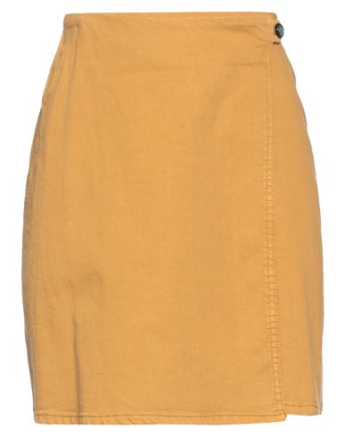 Berwich Woman Mini Skirt Mustard Size S Tencel, Cotton, Textile Fibers, Elastane In Yellow