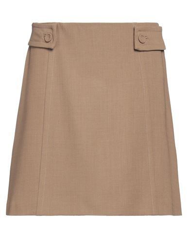 Maria Vittoria Paolillo Mvp Woman Mini Skirt Khaki Size 4 Viscose, Virgin Wool, Polyester In Beige