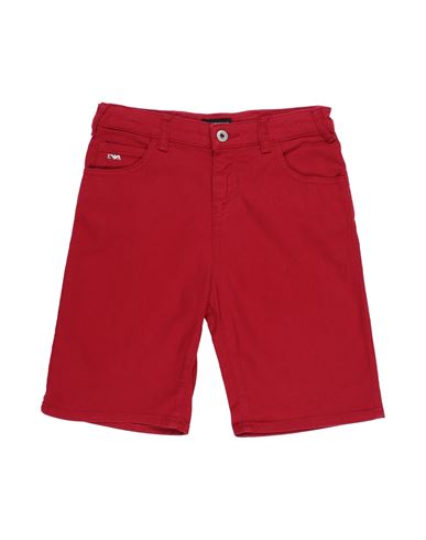 Emporio Armani Babies'  Toddler Boy Denim Shorts Red Size 6 Cotton, Elastane