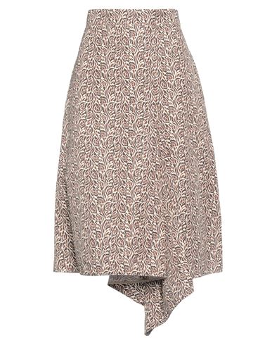 Berwich Woman Midi Skirt Brown Size L Cotton