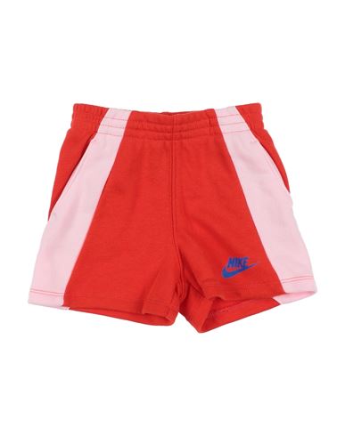Nike Babies'  Xo Swoosh Ft Short Toddler Girl Shorts & Bermuda Shorts Tomato Red Size 7 Cotton, Polyester