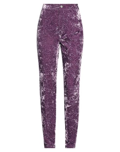 Saint Laurent Woman Pants Purple Size 6 Viscose, Cupro