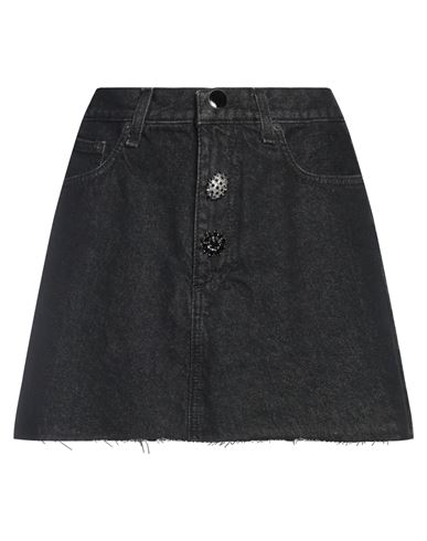 Vicolo Woman Denim Skirt Black Size L Cotton