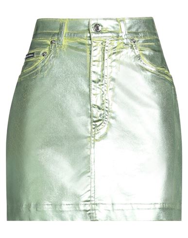 Dolce & Gabbana Woman Mini Skirt Light Green Size 4 Cotton, Elastane