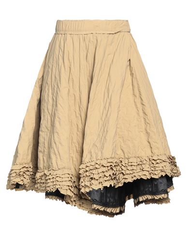 Moncler Woman Mini Skirt Khaki Size 4 Polyamide In Beige