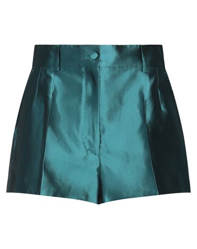 Dolce & Gabbana Woman Shorts & Bermuda Shorts Deep Jade Size 0 Silk In Green