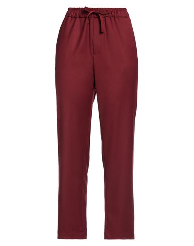 Solotre Woman Pants Burgundy Size 6 Polyester, Viscose, Elastane In Red