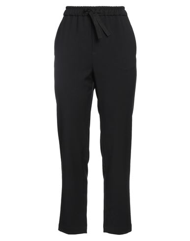Solotre Woman Pants Black Size 2 Polyester, Viscose, Elastane