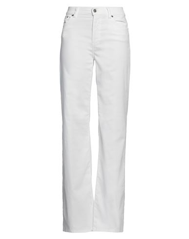 Dondup Woman Pants White Size 30 Cotton, Lyocell, Elastane