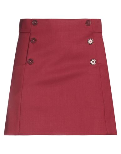 P.a.r.o.s.h P. A.r. O.s. H. Woman Mini Skirt Burgundy Size M Virgin Wool, Elastane In Red