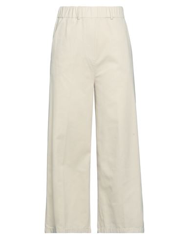 Alysi Woman Pants Ivory Size 28 Cotton In White