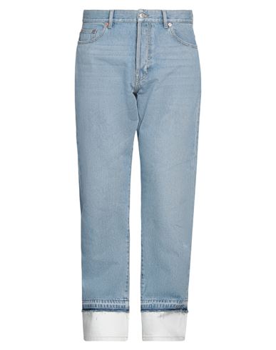Valentino Garavani Man Jeans Blue Size 29 Cotton, Bovine Leather