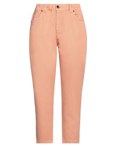 Siste's Woman Pants Apricot Size 8 Cotton, Elastane In Orange