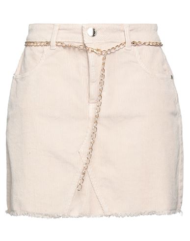 Siste's Woman Mini Skirt Cream Size 8 Cotton, Elastane In White