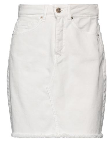 Klixs Woman Denim Skirt White Size 24 Cotton, Elastane