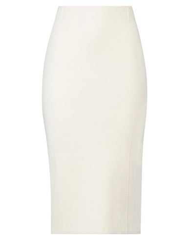 Liviana Conti Woman Midi Skirt Ivory Size 8 Viscose, Polyester In White
