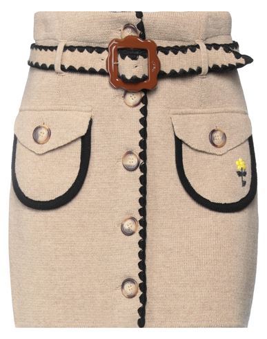 Shop Cormio Woman Mini Skirt Beige Size L Wool