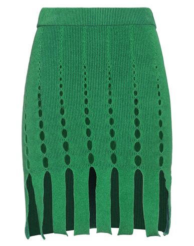 Ambush Woman Mini Skirt Green Size S Cotton, Viscose, Polyamide