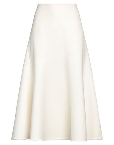 Jil Sander Woman Midi Skirt White Size 4 Wool