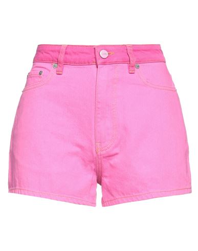 Ganni Woman Shorts & Bermuda Shorts Fuchsia Size 29 Organic Cotton In Pink