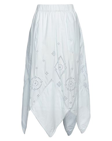 Ganni Woman Long Skirt Sky Blue Size 6 Organic Cotton