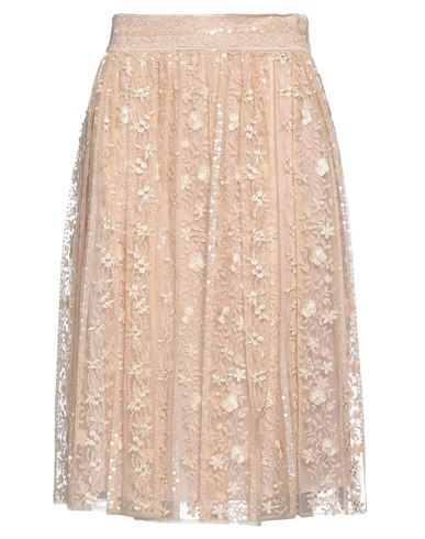 Blumarine Woman Midi Skirt Beige Size 8 Polyester, Nylon