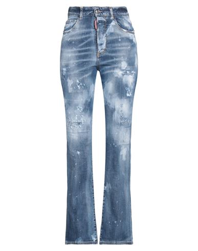 Dsquared2 Woman Jeans Blue Size 8 Cotton, Elastomultiester, Elastane, Calfskin