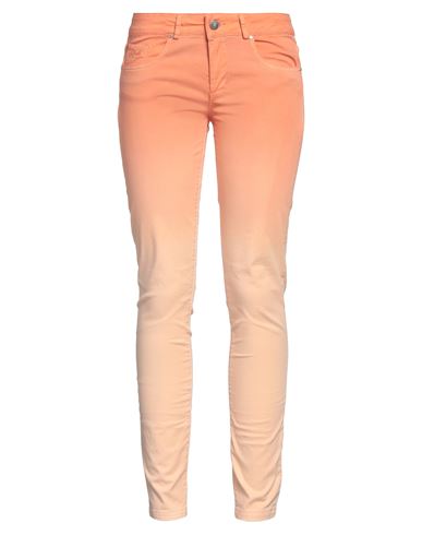 Heritage Woman Denim Pants Orange Size 28 Cotton, Elastane In Orange