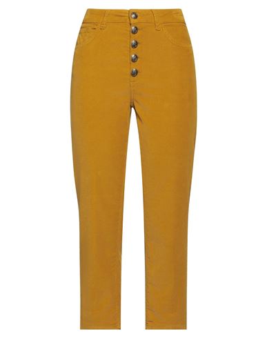 Shop Dondup Woman Pants Ocher Size 27 Cotton, Lyocell, Elastane In Yellow