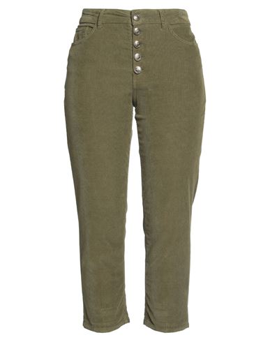 Shop Dondup Woman Pants Military Green Size 30 Cotton, Lyocell, Elastane