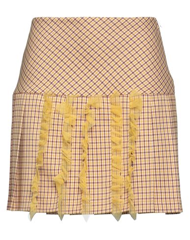 Gina Gorgeous Woman Mini Skirt Ocher Size 8 Polyester, Viscose, Elastane In Yellow