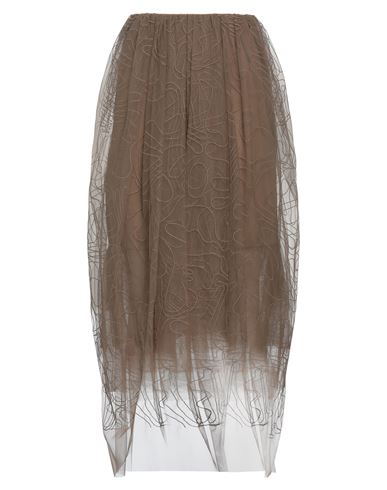 Brunello Cucinelli Woman Midi Skirt Khaki Size 6 Polyester In Beige