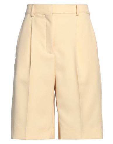 Acne Studios Woman Shorts & Bermuda Shorts Light Yellow Size 6 Polyester, Wool