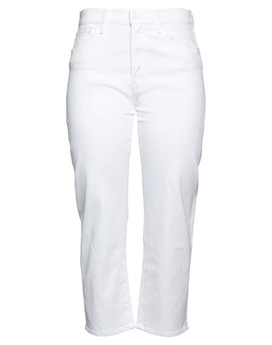 Mother Woman Jeans White Size 30 Cotton, Elastane