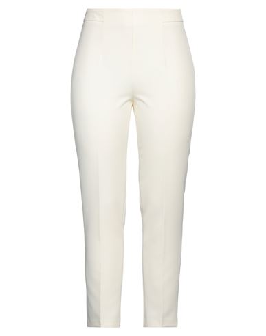 Biancoghiaccio Woman Pants Ivory Size 6 Polyester, Elastane In White