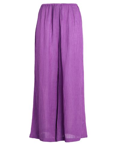 Faithfull The Brand Woman Pants Purple Size 6 Linen, Rayon