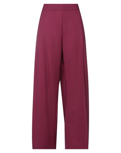 SEMICOUTURE SEMICOUTURE WOMAN PANTS GARNET SIZE 8 POLYESTER, VIRGIN WOOL, ELASTANE