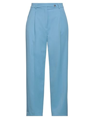 Tela Woman Pants Azure Size 10 Polyester, Virgin Wool, Elastane In Blue