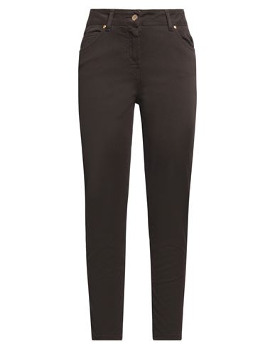 Clips More Woman Jeans Dark Brown Size 8 Cotton, Elastane In Brown