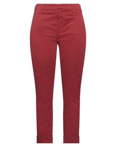 Dondup Woman Pants Brick Red Size 28 Cotton, Elastane