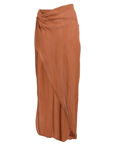 Faithfull The Brand Woman Maxi Skirt Tan Size 8 Linen, Rayon In Brown