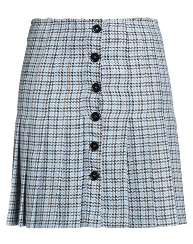 Shop Attic And Barn Woman Mini Skirt Sky Blue Size 10 Polyester, Viscose