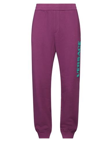 Versace Man Pants Deep Purple Size M Cotton, Acrylic, Wool, Viscose