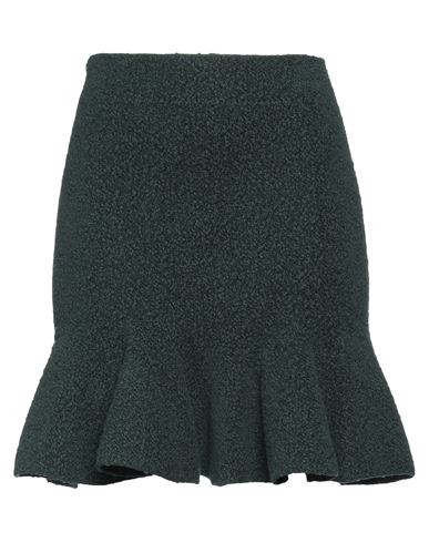Jil Sander Woman Mini Skirt Dark Green Size 4 Wool, Viscose, Polyamide, Elastane