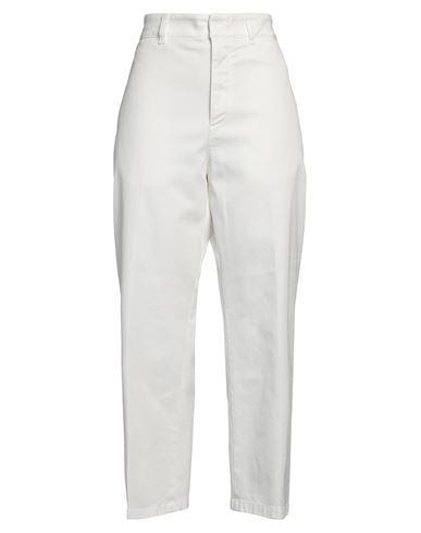 Department 5 Woman Pants White Size 28 Cotton, Elastane