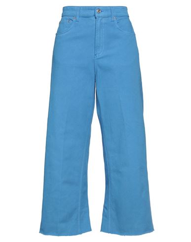 Department 5 Woman Pants Azure Size 28 Cotton, Elastane In Blue