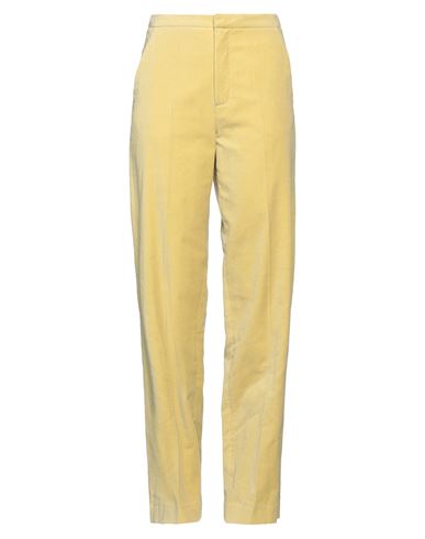 Alysi Woman Pants Light Yellow Size 4 Cotton, Metallic Fiber