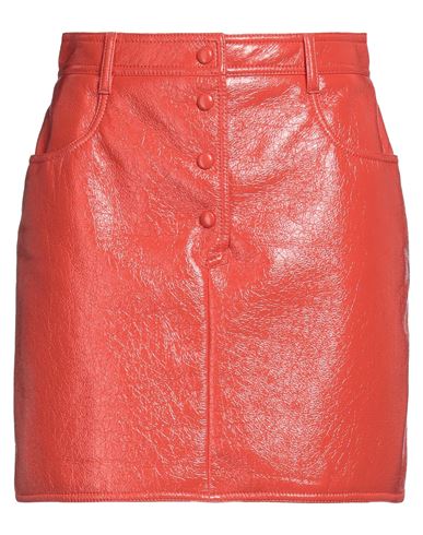 Msgm Woman Mini Skirt Orange Size 8 Polyester